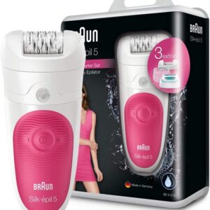 براون سيلك ابيل 513-5 آلة إزالة الشعر  للمبتدئات، آلة لاسلكية لعملية إزالة الشعر الرطبة والجافة رأس للمبتدئات
