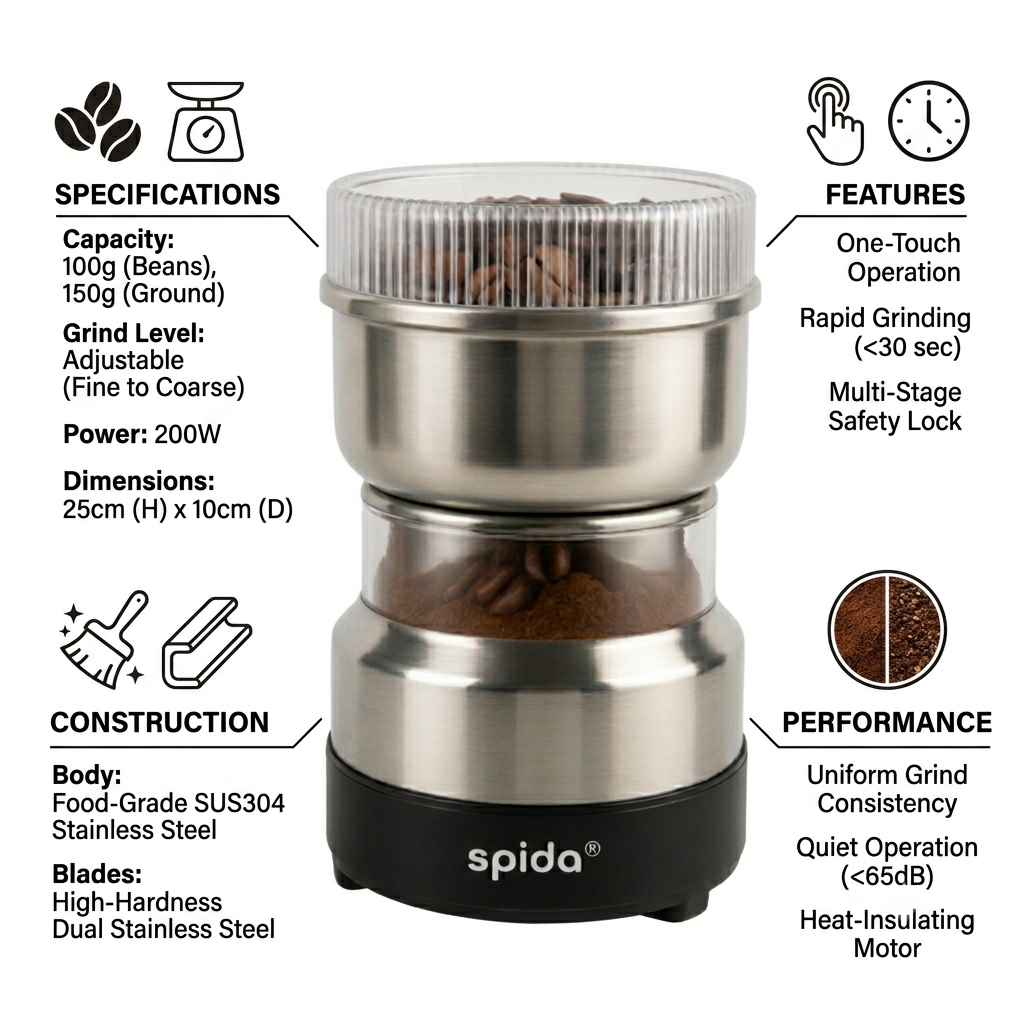 مطحنة قهوه سبيدا 450 واط SPD-BS002S - Image 2