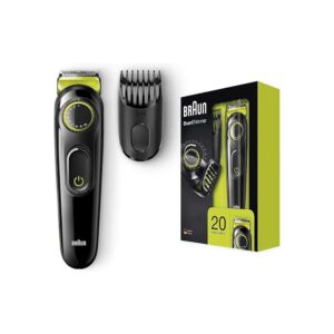 Braun BT3021 Sharp Blades Beard Trimmer (Black/Volt Green, 2 Pin Plug)