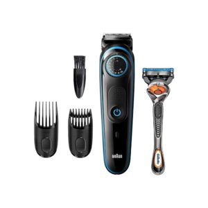 Braun beard trimmer bt5240 with precision dial, 2 combs and gillette fusion5 proglide razor.