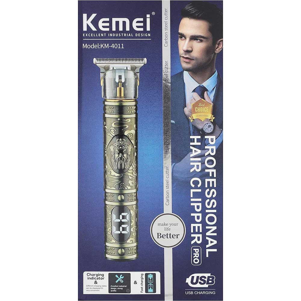 ماكينة حلاقة الشعر الاحترافية KM-4011 من كيمي، ذهبي - الصورة 2