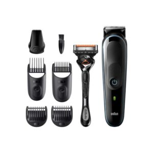 Braun All-in-one trimmer MGK3345, 7-in-1 trimmer, 5 attachments and Gillette ProGlide razor.
