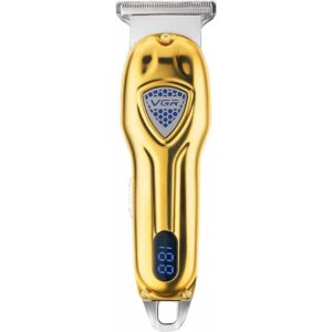 ماكينة حلاقة الشعر الاحترافية في جي ار، V-902 قابلة لاعادة الشحن، وقت التشغيل: ماكينة حلاقة بمدة تشغيل 100 دقيقة للرجال، لون ذهبي