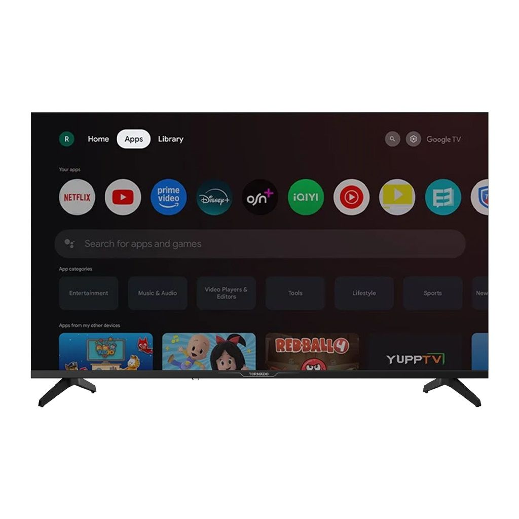 شاشة تورنيدو 32 بوصة HD سمارت Google TV بدون فريم بريسيفر داخلي (32EA6500E) – متعة المشاهدة الذكية والتصميم العصري