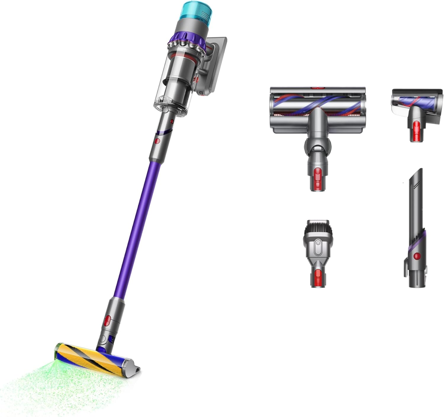 مكنسة دايسون G5 جين 5 ديتكت اللاسلكية الذكية (Dyson G5 Gen5detect) باللونين الأصفر والنيكل وسعة 0.77 لتر - الصورة 3