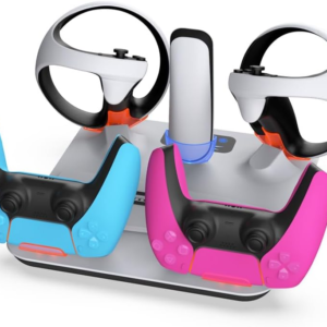 قاعدة تبريد وشحن DOBE TP5-3550 المتكاملة لأجهزة PS5 و PS VR2 مع إضاءة RGB