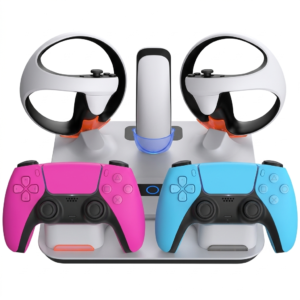 قاعدة تبريد وشحن DOBE TP5-3550 المتكاملة لأجهزة PS5 و PS VR2 مع إضاءة RGB