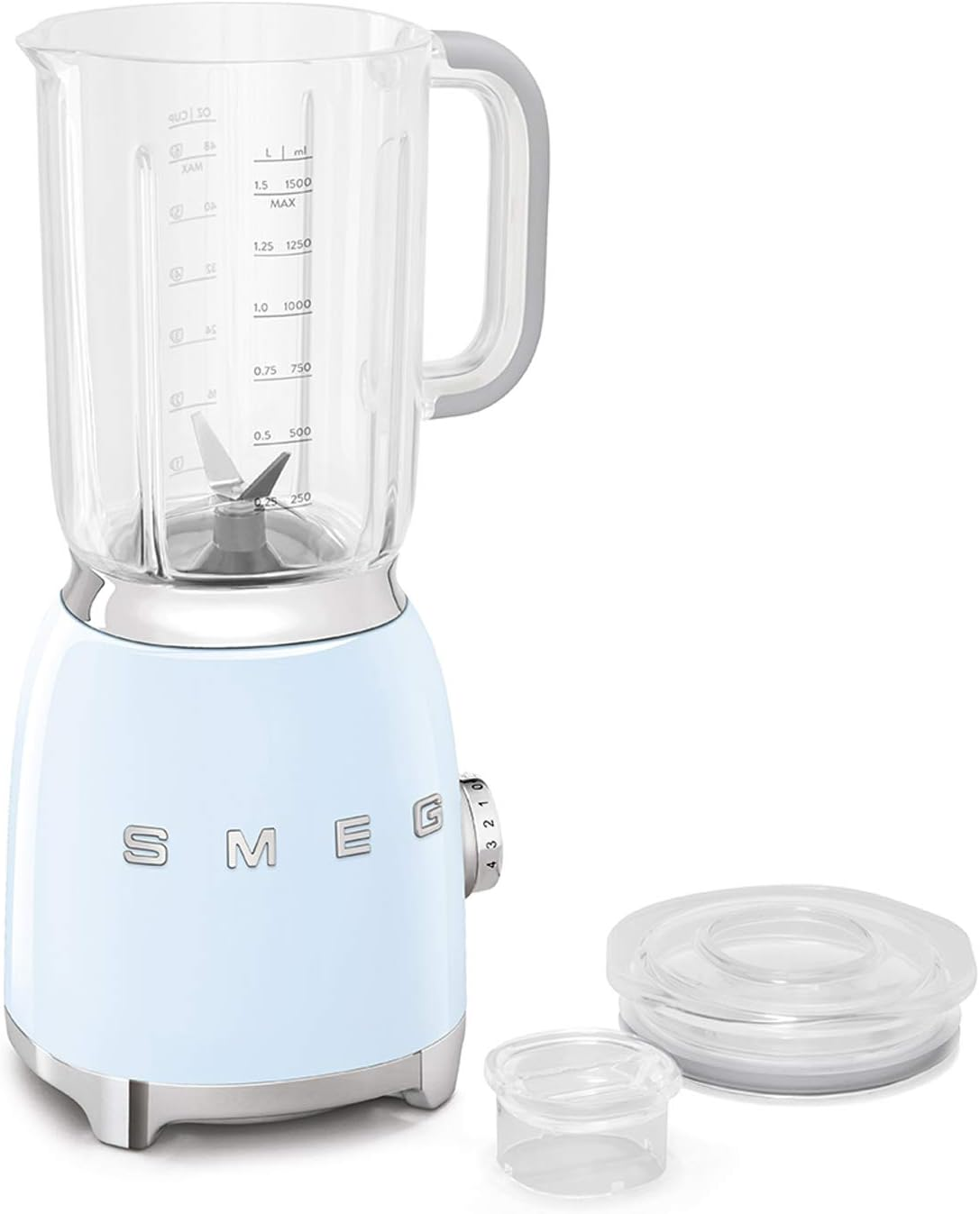 خلاط سميج الكهربائي بتصميمه الكلاسيكي 1.7 لتر - لون لبني (Smeg Blender Pastel Blue)