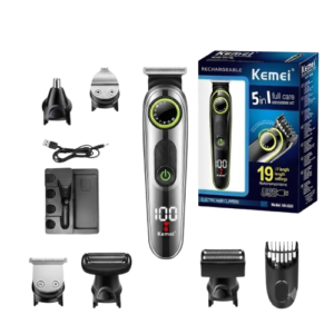 مجموعة العناية الشاملة 5 في 1 من Kemei KM-696 – ماكينة حلاقة وتشذيب كهربائية احترافية متعددة الاستخدامات